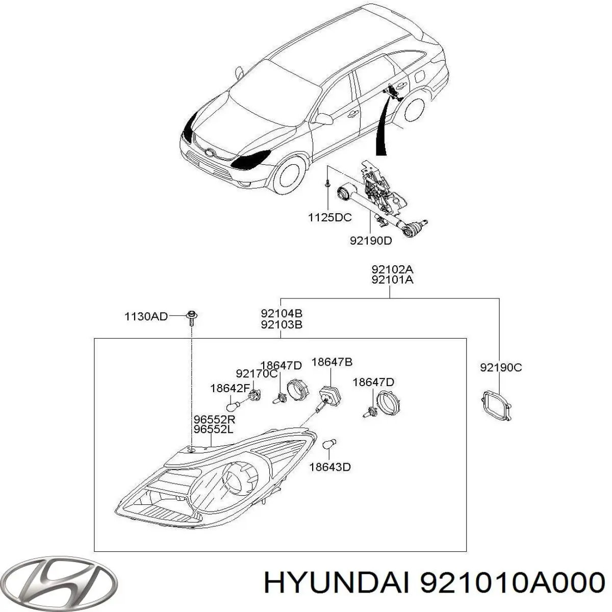 921010A000 Hyundai/Kia faro izquierdo