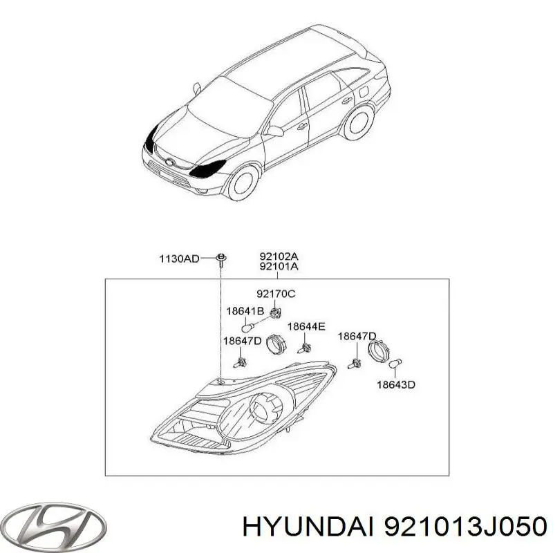 921013J050 Hyundai/Kia faro izquierdo