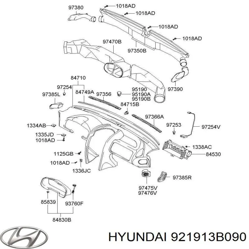921913B090 Hyundai/Kia sensor, nivel de suspensión neumática, trasero