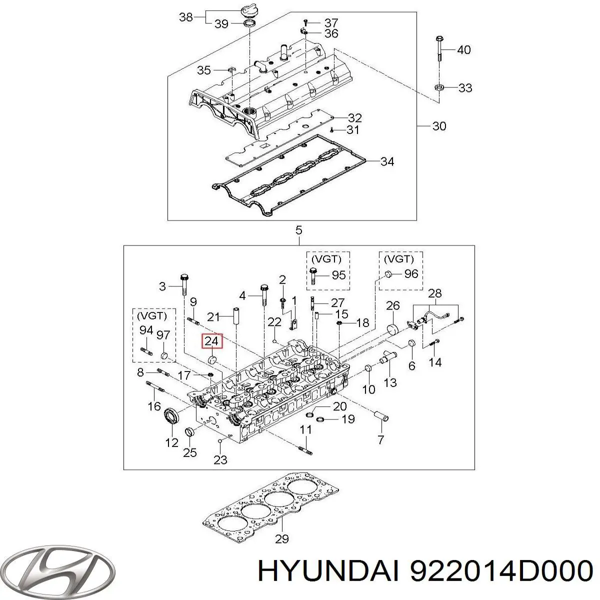Luz antiniebla izquierdo 922014D000 Hyundai/Kia