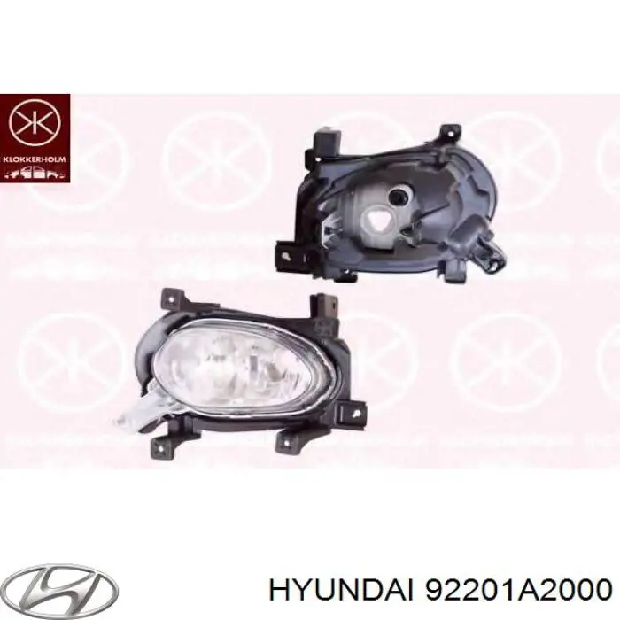 92201A2000 Hyundai/Kia luz antiniebla izquierdo