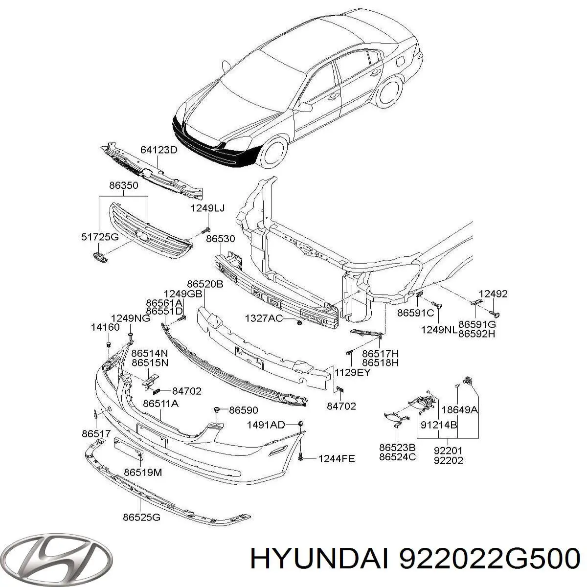 Faro antiniebla derecho Hyundai/Kia 922022G500 precio, desde 47,04 EUR