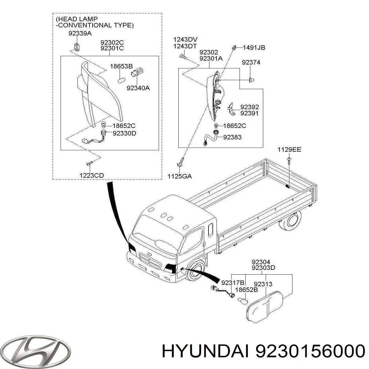 9230156001 Hyundai/Kia luz intermitente guardabarros derecho