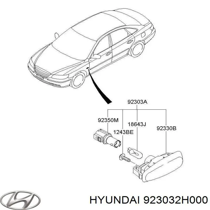 923032H000 Hyundai/Kia luz intermitente guardabarros