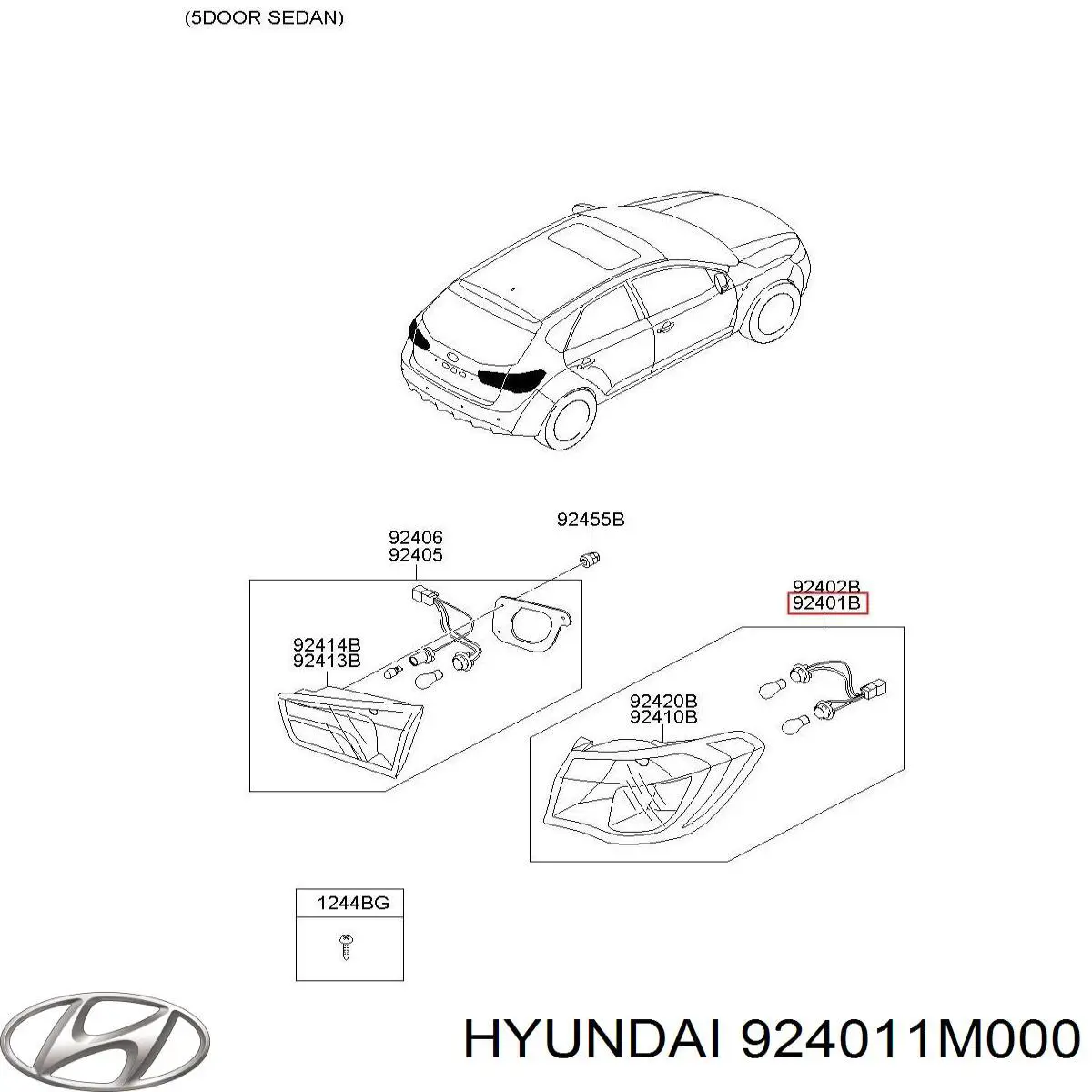 924011M000 Hyundai/Kia piloto posterior exterior izquierdo