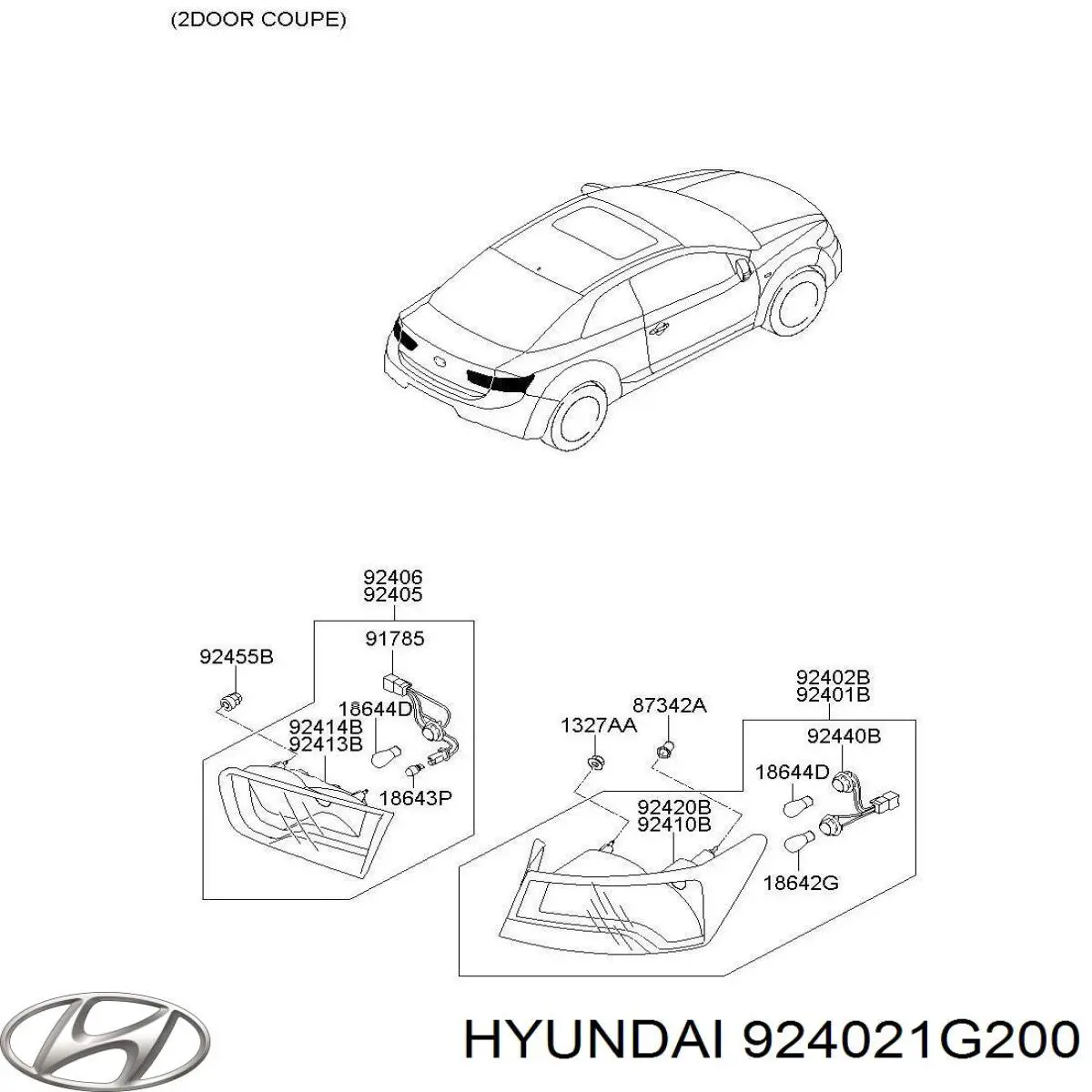 924021G200 Hyundai/Kia piloto posterior derecho