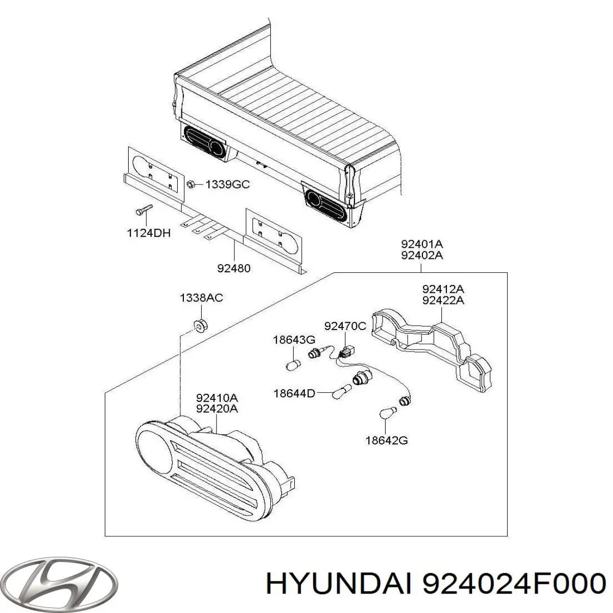 Comprar 924024F000 Hyundai/Kia Piloto trasero derecho
