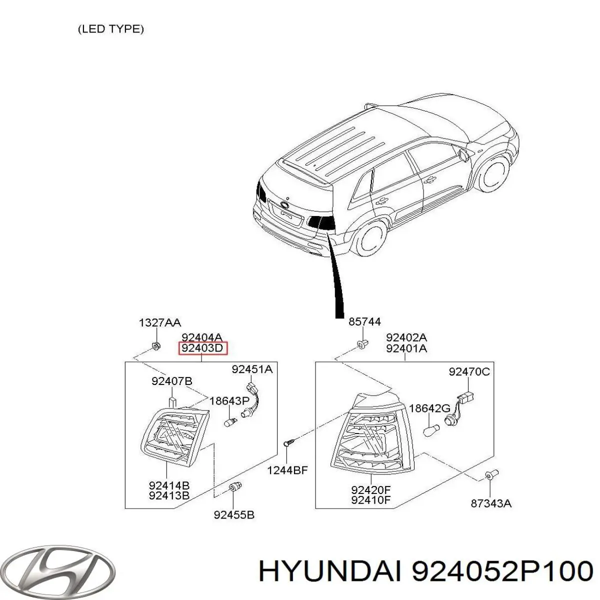 Piloto trasero interior izquierdo Hyundai/Kia 924052P100 precio, desde 293,63 EUR