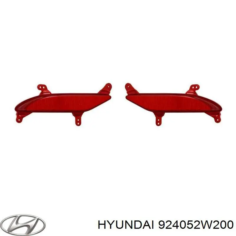 Reflector, paragolpes trasero, izquierdo para Hyundai Santa Fe (DM)