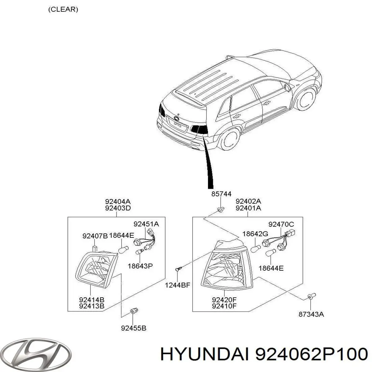 Piloto trasero interior derecho Hyundai/Kia 924062P100 precio, desde 127,78 EUR