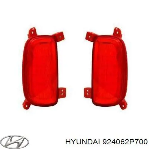 924062P700 Hyundai/Kia reflector, parachoques trasero, derecho