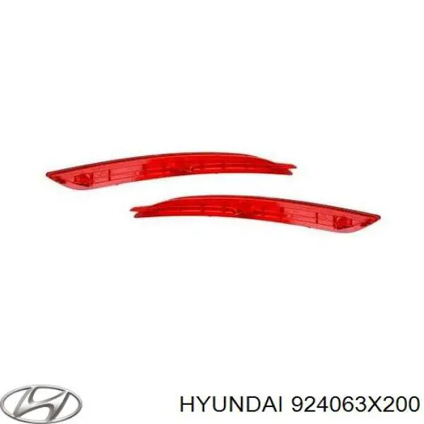 924063X200 Hyundai/Kia reflector, parachoques trasero, derecho