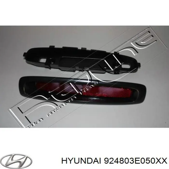 924803E050XX Hyundai/Kia reflector, parachoques trasero, derecho