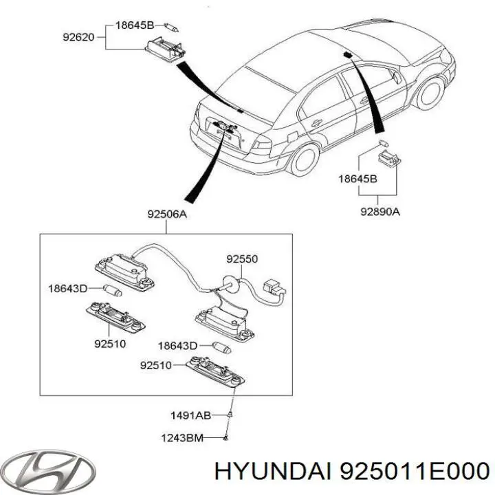 Luz de matrícula para Hyundai Accent (MC)