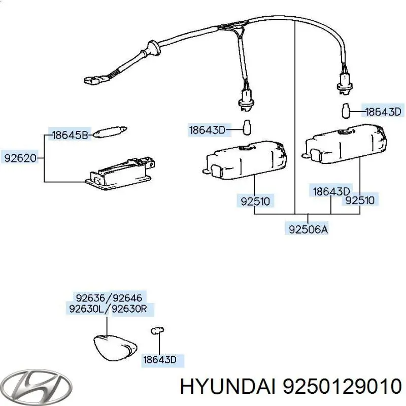 Luz de matrícula para Hyundai Sonata (EF)