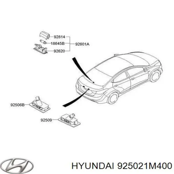 Luz de matrícula para Hyundai Elantra (MD)