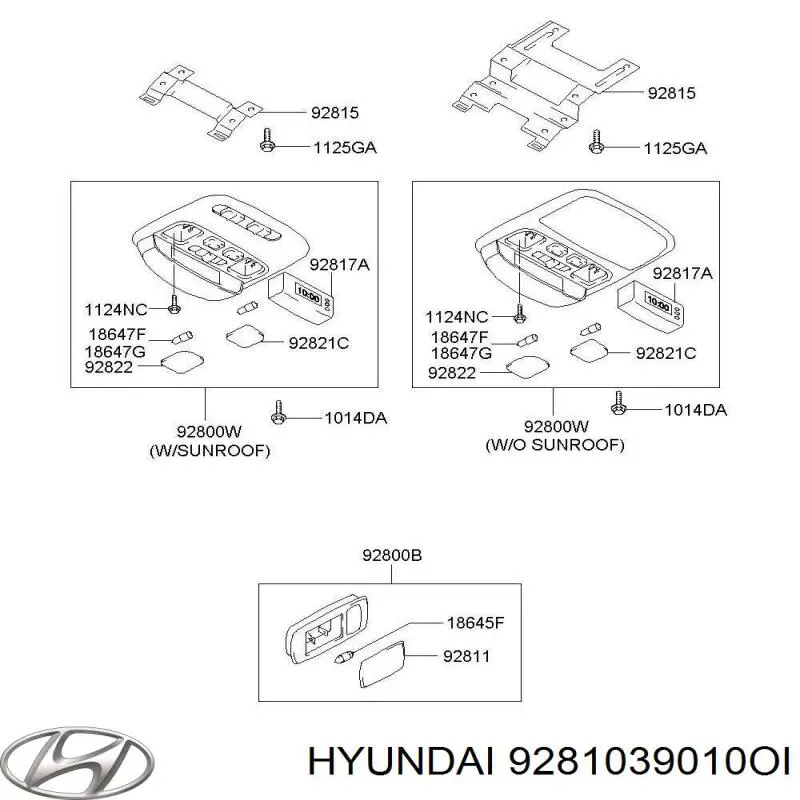 Luz interior (cabina) Hyundai Terracan (HP)