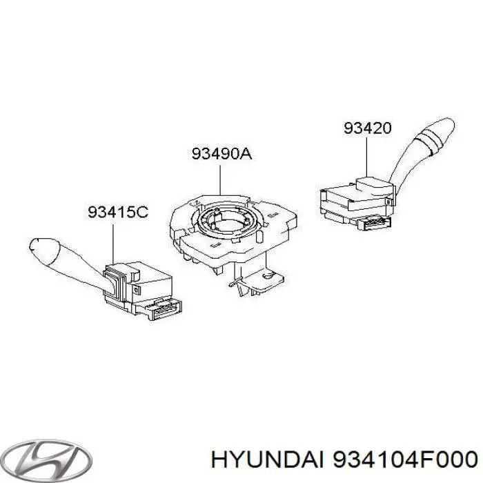 934104F000 Hyundai/Kia conmutador en la columna de dirección izquierdo