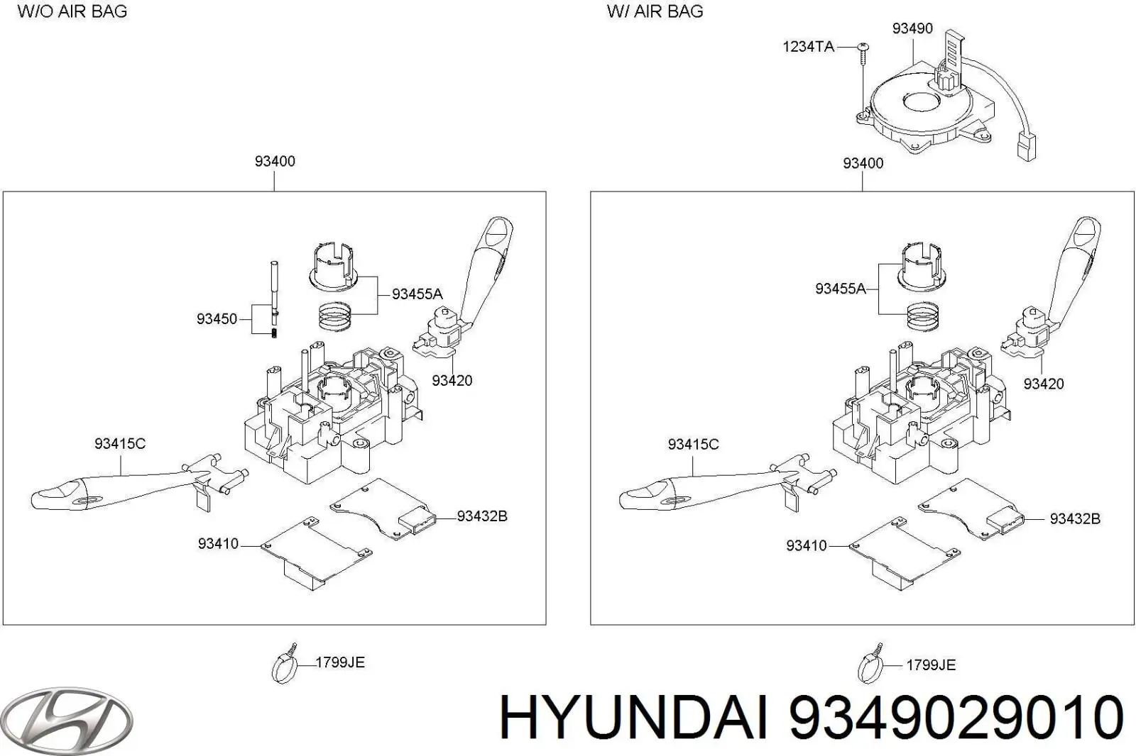 Anillo de contacto del volante Hyundai/Kia 9349029011 precio, desde 46,46 EUR