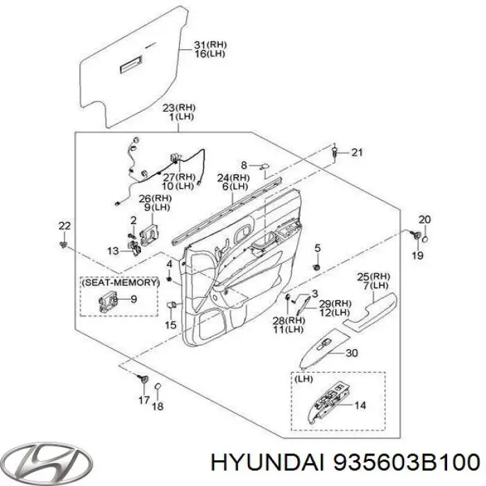 Sensor, interruptor de contacto eléctrico para Hyundai Terracan (HP)