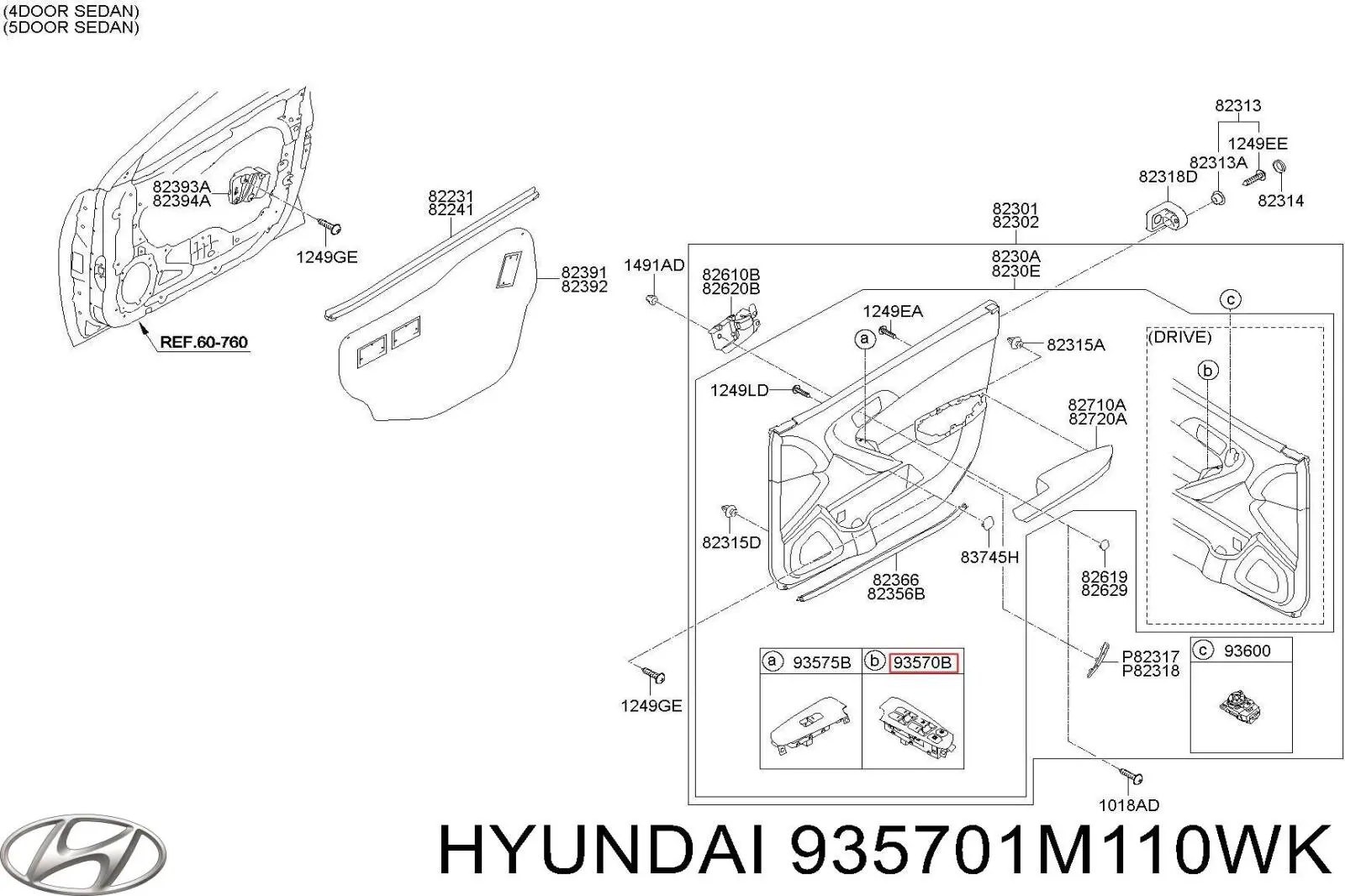 935701M110WK Hyundai/Kia Unidad de control de elevalunas delantera izquierda