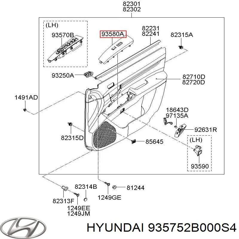 Comprar 935752B000S4 Hyundai/Kia Módulo de espejos retrovisores en la puerta