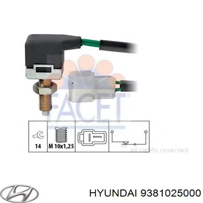 9381025000 Hyundai/Kia interruptor luz de freno