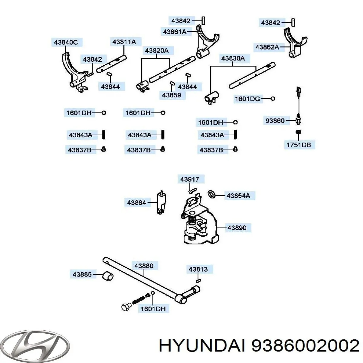 9386002002 Hyundai/Kia interruptor, piloto de marcha atrás