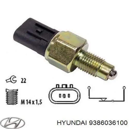 9386036100 Hyundai/Kia sensor de marcha atrás
