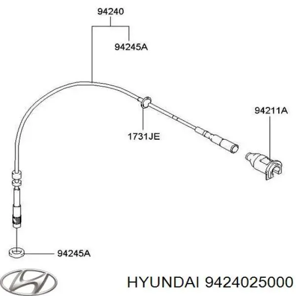 Árbol flexible del velocímetro para Hyundai Accent (LC)