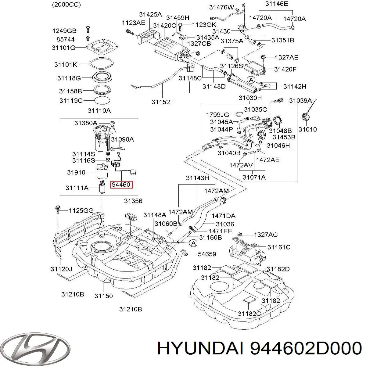 Medidor de combustible para Hyundai Elantra III XD
