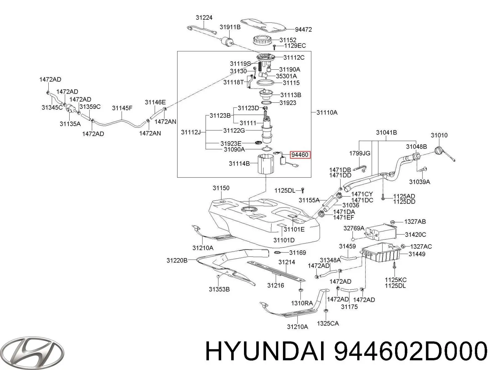 Indicador de nivel de combustible Hyundai Elantra III sedán (XD) (2000 - 2006) precio, desde 66,05 EUR