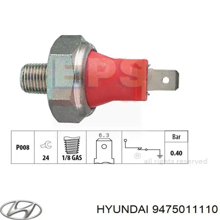 9475011110 Hyundai/Kia sensor de presión de aceite