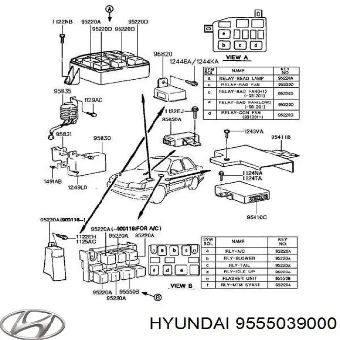 9555039000 Hyundai/Kia relé, piloto intermitente
