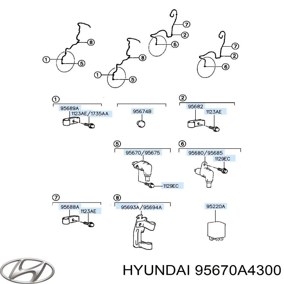 95670A4300 Hyundai/Kia sensor abs delantero izquierdo