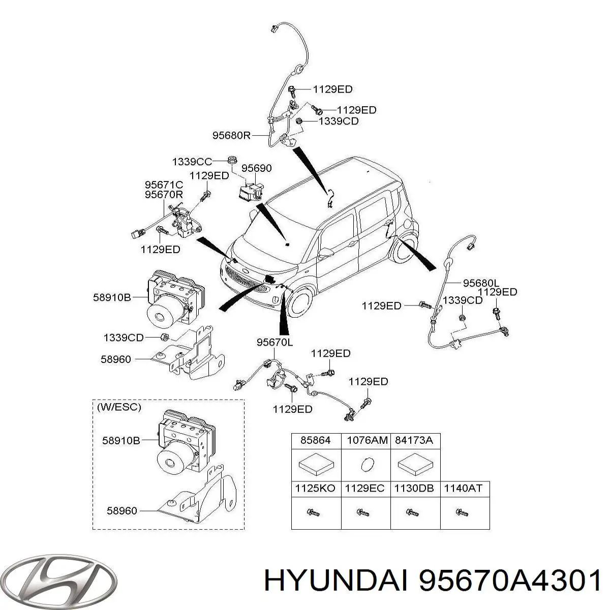 Sensor de freno, delantero izquierdo Hyundai/Kia 95670A4301 precio, desde 168,83 EUR