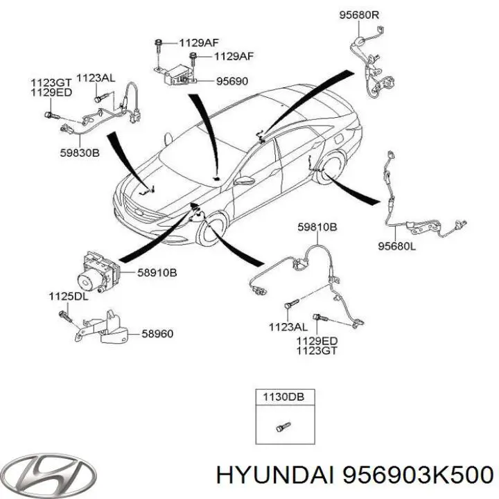 Sensor de Aceleracion lateral (esp) para Hyundai Santa Fe (CM)
