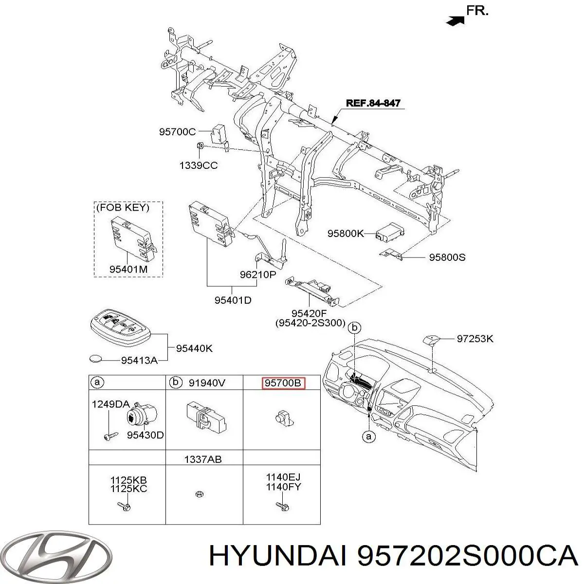957202S000CA Hyundai/Kia sensor de aparcamiento trasero
