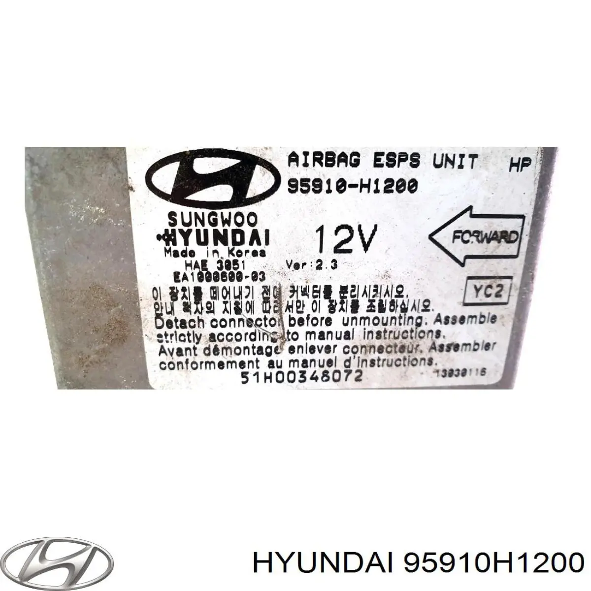 95910H1200 Hyundai/Kia procesador del modulo de control de airbag