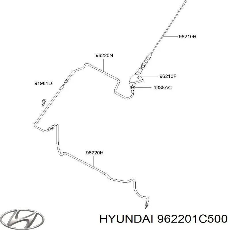 Barra de antena para Hyundai Getz 