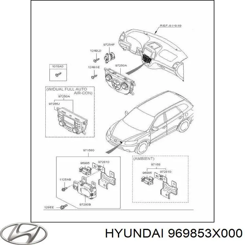 Sensor, temperaura exterior para Hyundai Elantra (MD)