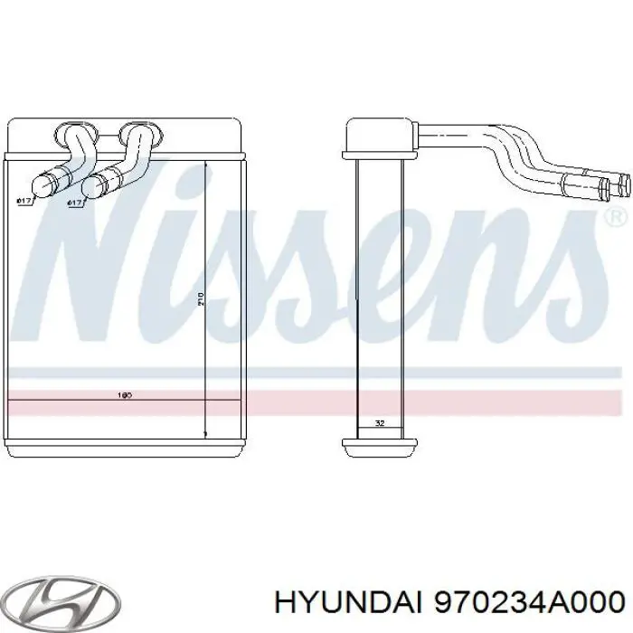 Radiador de calefacción Hyundai/Kia 970234A000 precio, desde 56,30 EUR