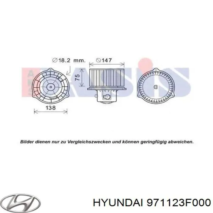 971123F000 Hyundai/Kia motor eléctrico, ventilador habitáculo
