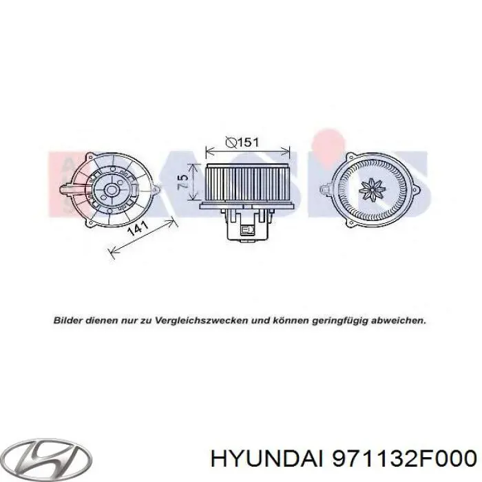 Ventilador de calefacción Hyundai/Kia 971132F000 precio, desde 53,72 EUR
