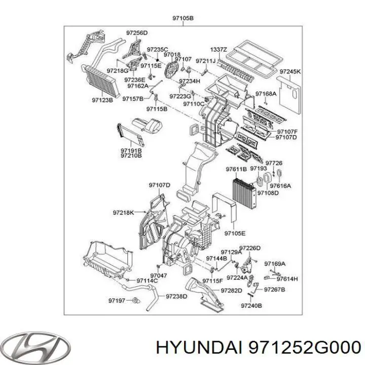 971252G000 Hyundai/Kia elemento de reglaje, válvula mezcladora