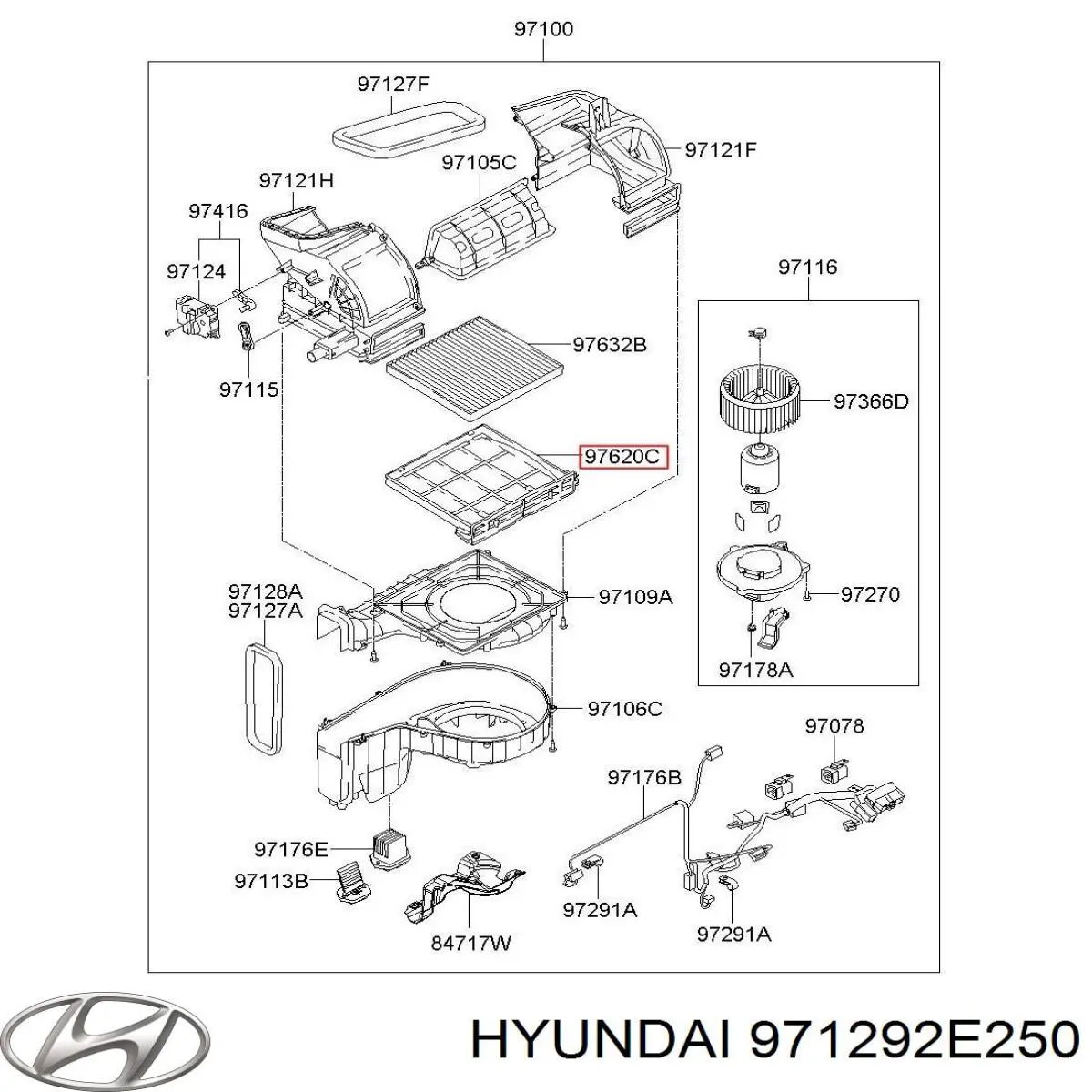 Marco de filtro de habitáculo para Hyundai Tucson 