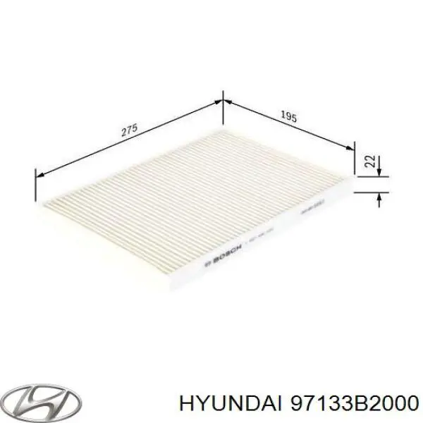 97133B2000 Hyundai/Kia filtro de habitáculo