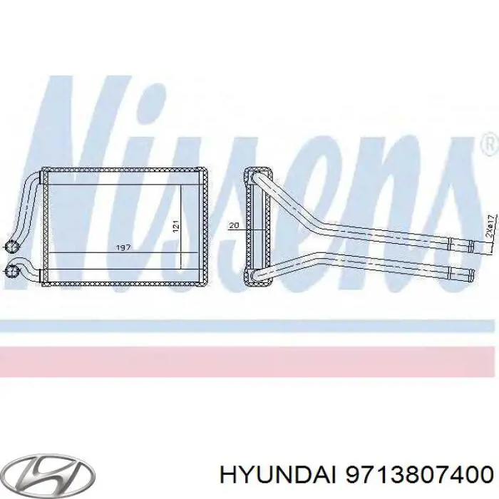Comprar 9713807400 Hyundai/Kia Radiador calefacción