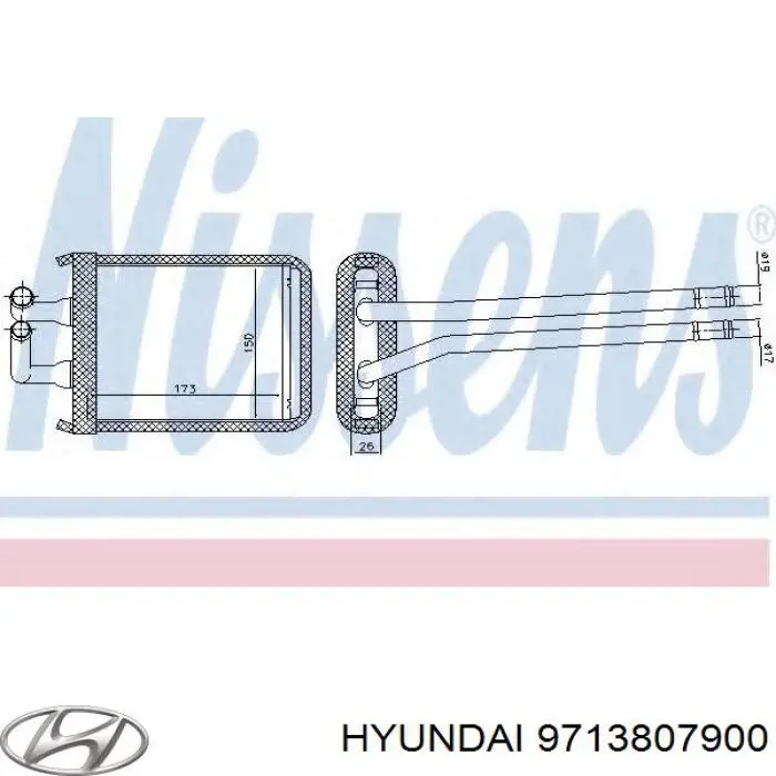 Radiador calefacción 9713807900 Hyundai/Kia
