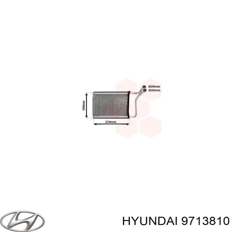 9713810 Hyundai/Kia radiador de calefacción